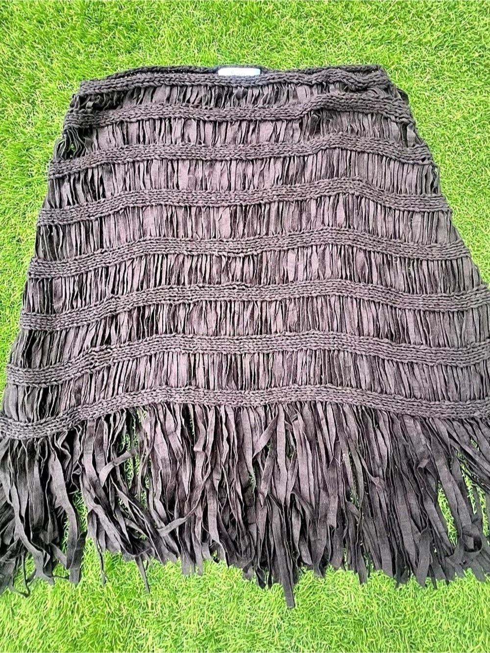 Y2K GUESS Marciano Black Fringe Shawl Poncho 🖤